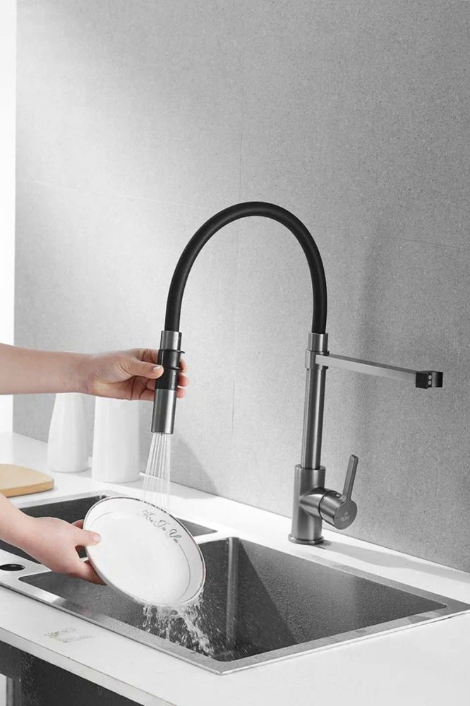 Смеситель для кухни Rose R133T, пепельный