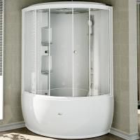 Душевой бокс Radomir Лаура 128x128 1-04-1-0-4-0880 профиль Белый стекло прозрачное