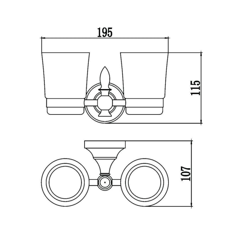 Стакан для ванной комнаты двойной Savol S-06868A, хром