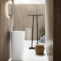 NOORTH milldue edition Azuma Раковина AZUMA 88 Ø44.6xh88см напольная, слив в пол, с 1отв., c д/клап., Cristalplant, цвет: bianco opaco-J10