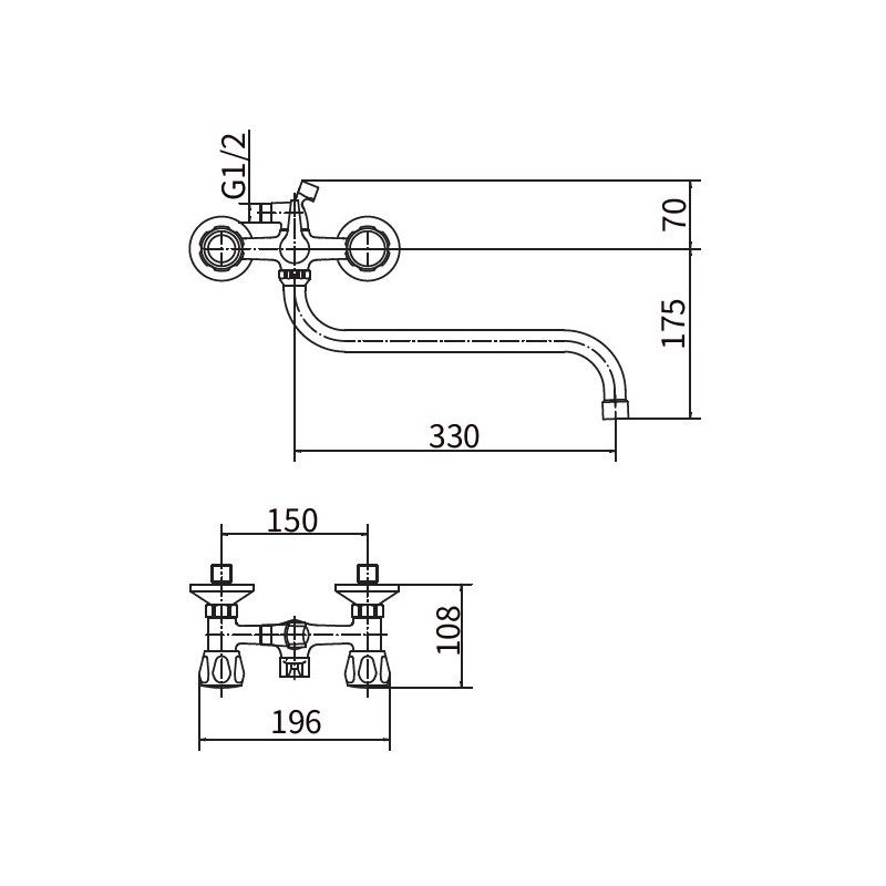 Смеситель для ванны PLstart PL2210, хром