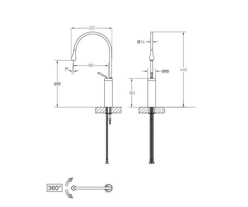 Смеситель для раковины Bronze de Luxe SCANDI 9015C, хром