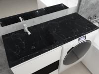 Раковина над стиральной машиной Мадлен 120 левая, черный мрамор