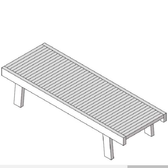 Effegibi Лежак Дерево, 184x65xh38 см, Хемлок