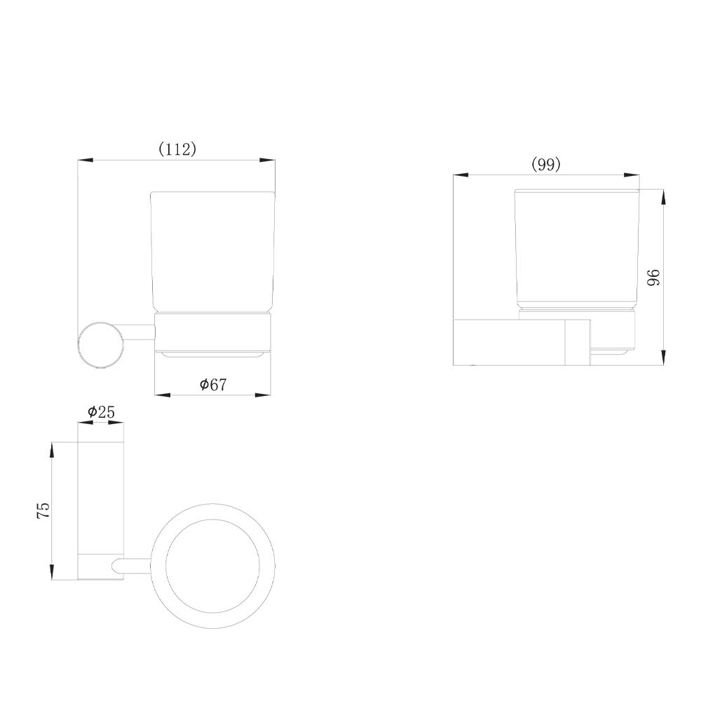 Стакан для ванной Raiber RPG-80007, матовое золото