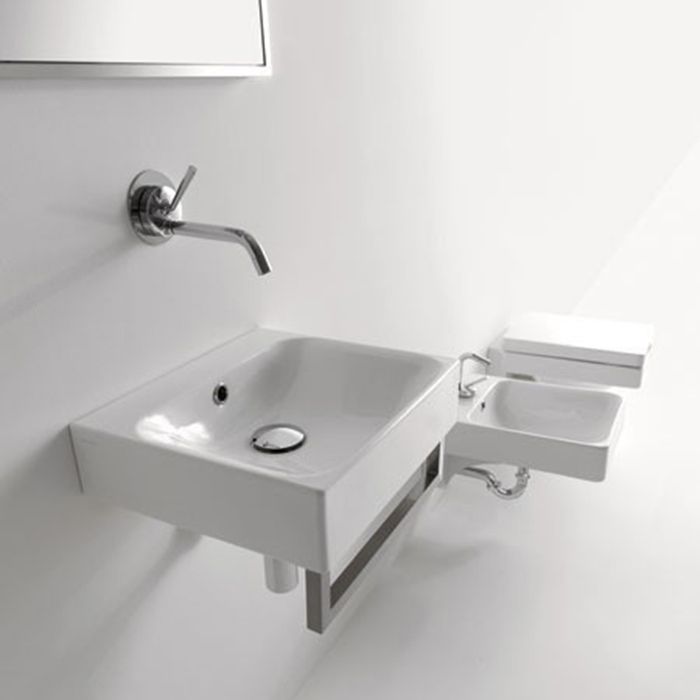 KERASAN Cento раковина 40х35 подвесная без отв. под смеситель, белая