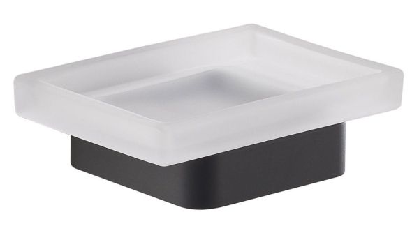 Gedy Samoa, настенная стеклянная мыльница, цвет черный матовый