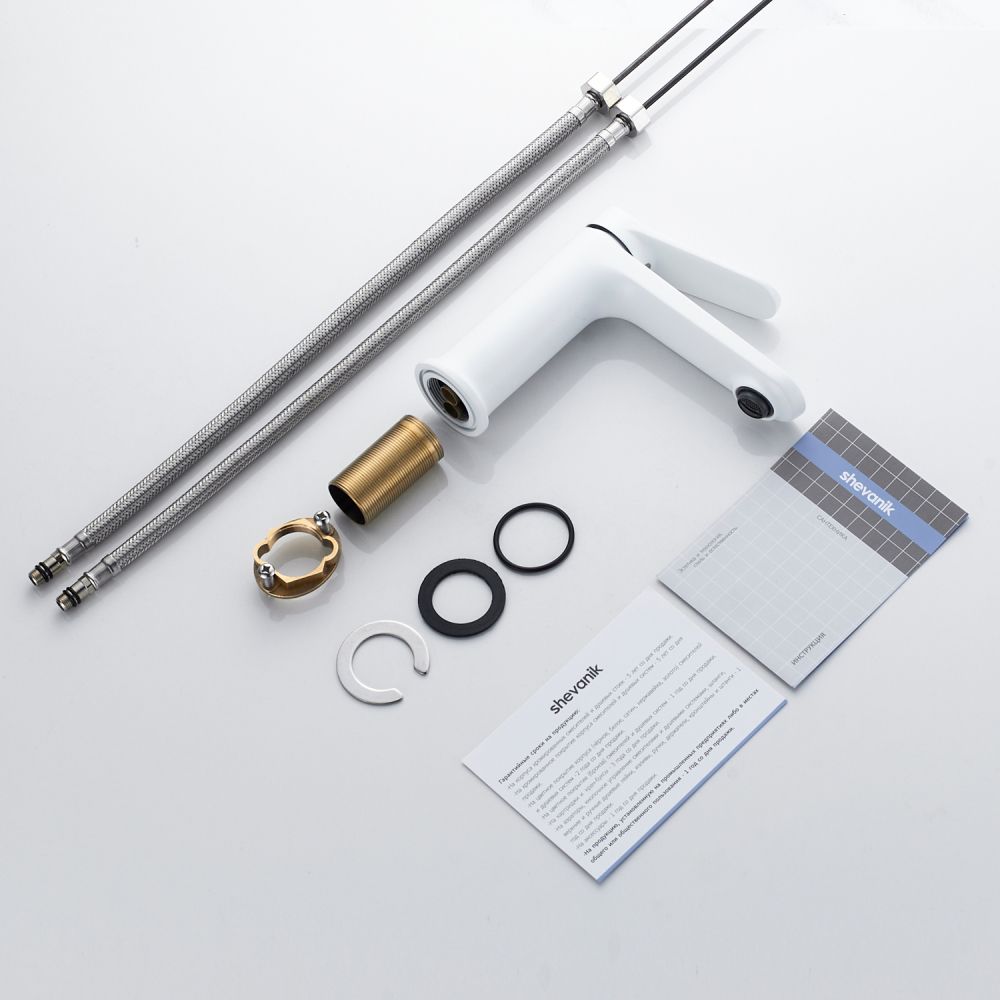 Смеситель для раковины Shevanik S4301C, белый