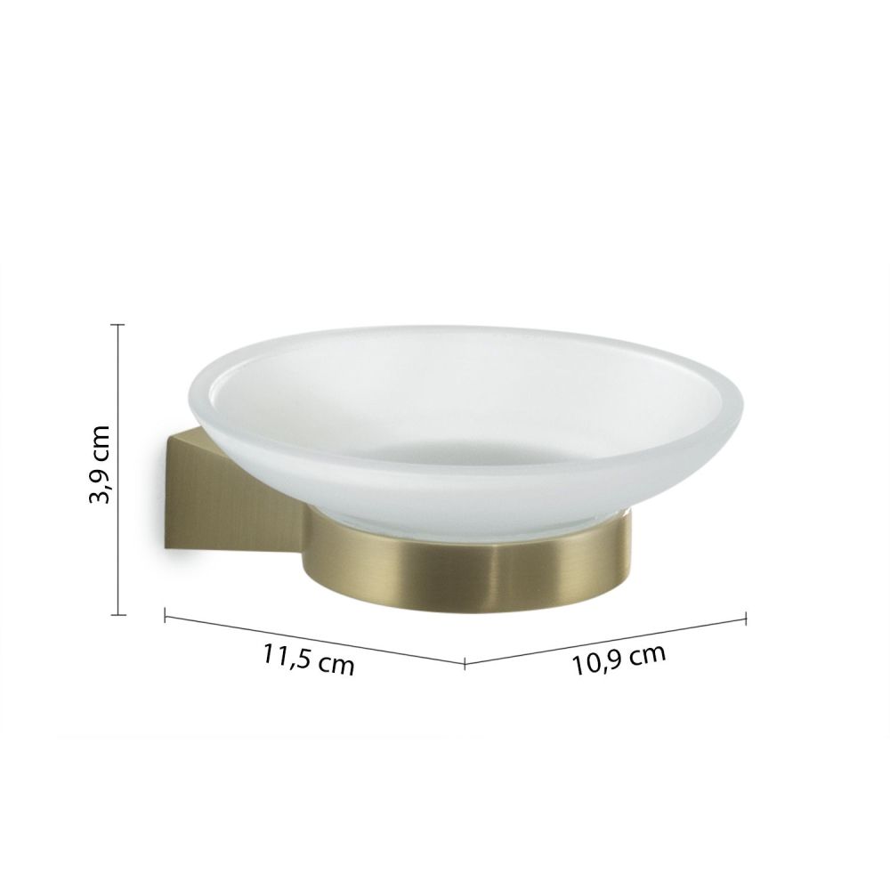 Gedy Tonale, настенная стеклянная мыльница, цвет матовое золото, артикул TN11(88)