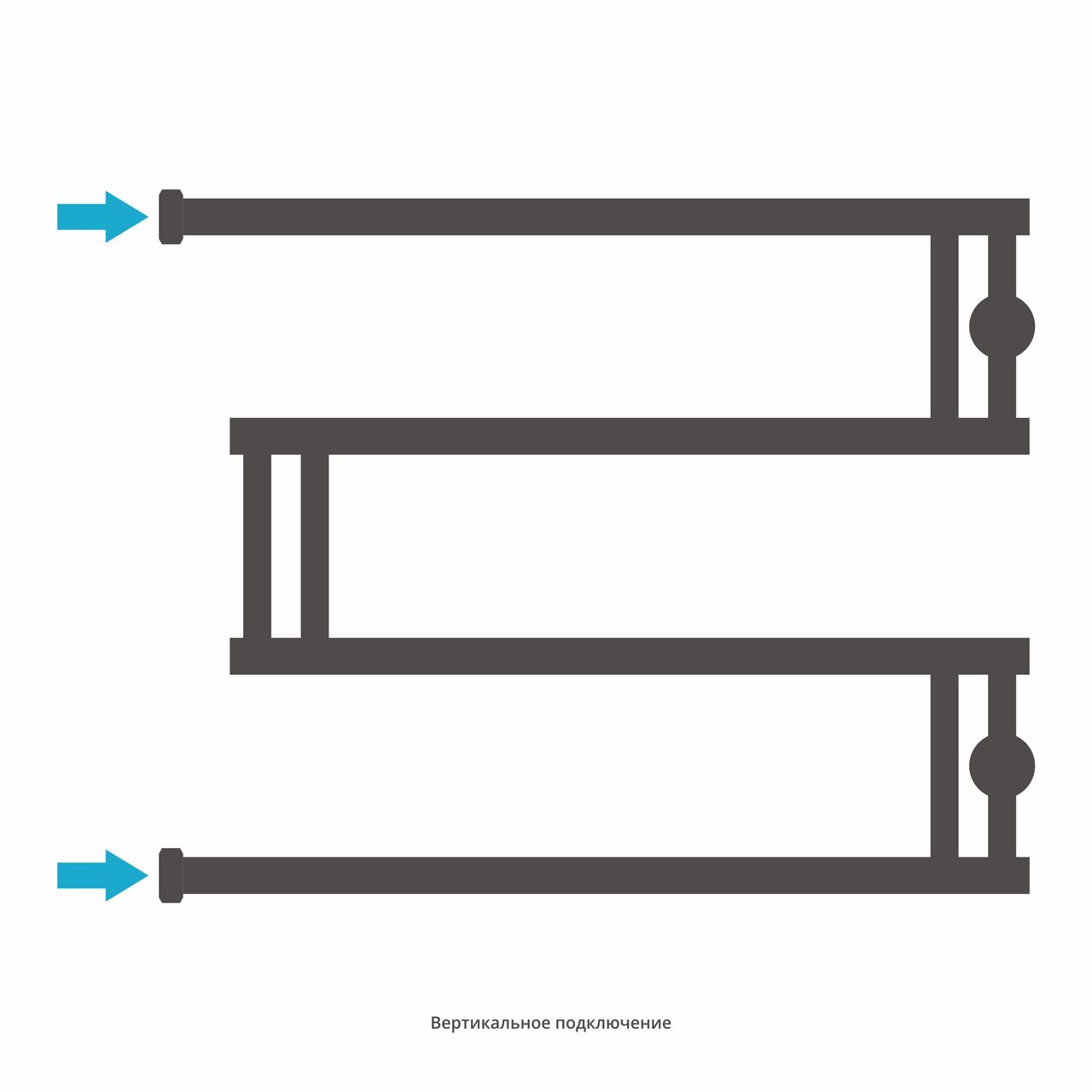 Полотенцесушитель водяной High-Tech model "M+" 500х650 (МУАР Темный Титан)