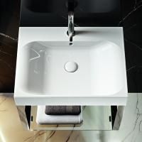 KERASAN CENTO Раковина 600х450 мм., с 1 отверстием для смесителя, с переливом, цвет белый матовый