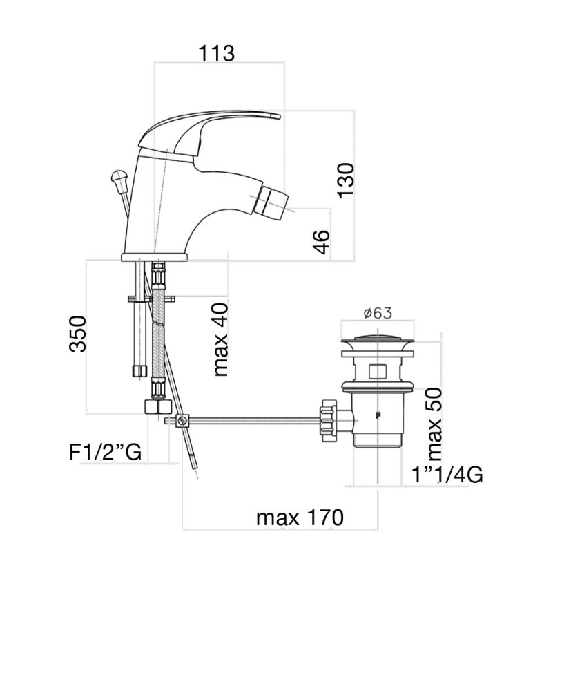 Смеситель для биде Fiore MAX 32CR3210, хром, артикул 32CR3210
