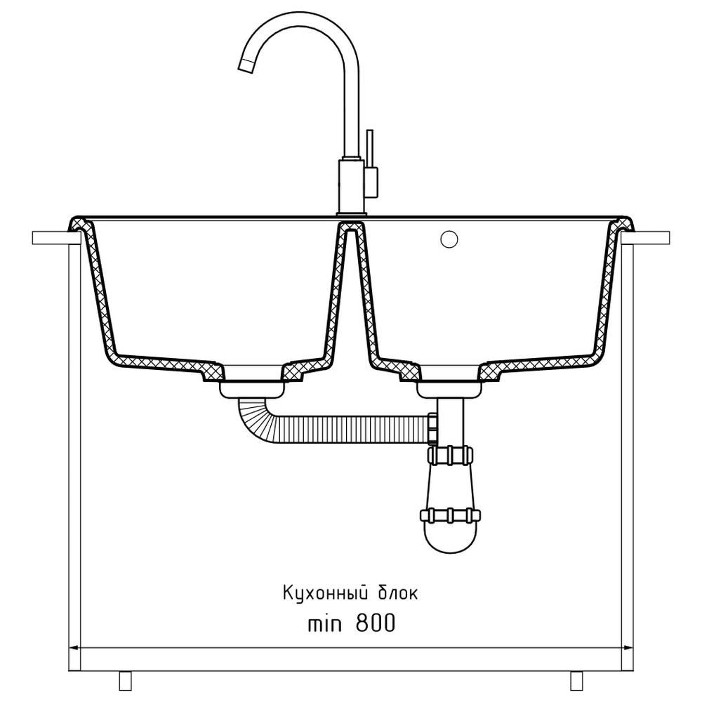 Кухонная мойка GranFest QUARZ 15, песочный, артикул 15 песочный