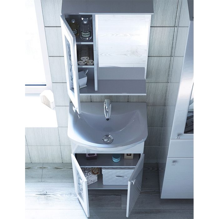 Зеркало со шкафом Vigo Provans 55 L с подсветкой Белое