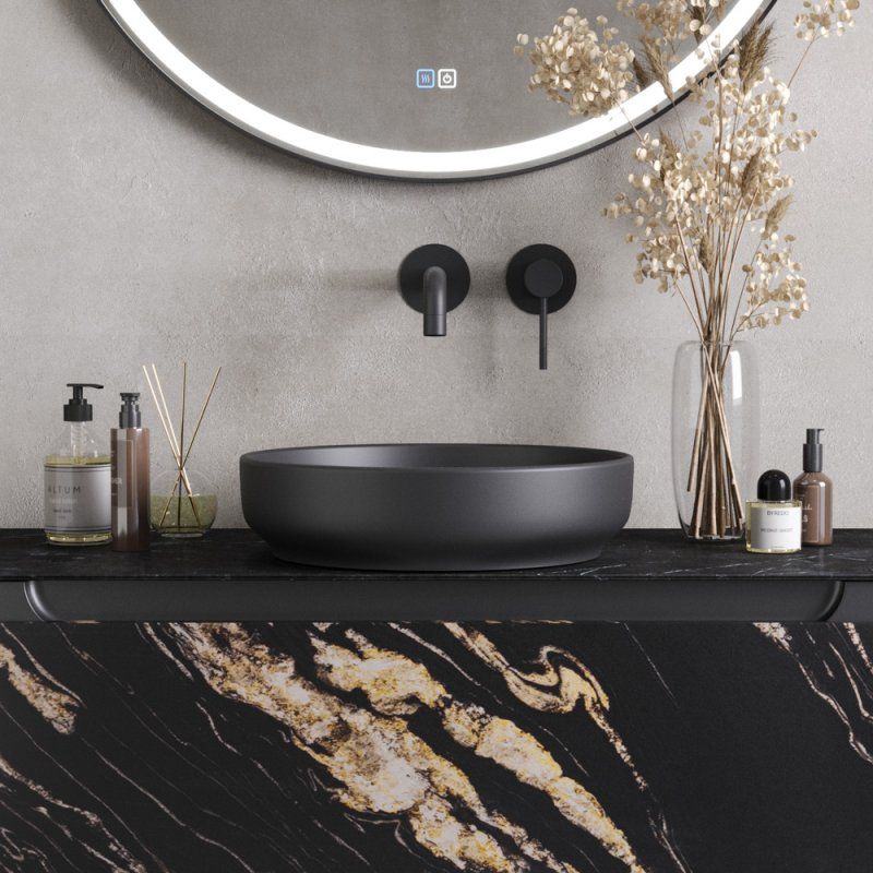 Раковина накладная керамическая, Серая матовая CZR-6595-GO, артикул CZR-6595-GO