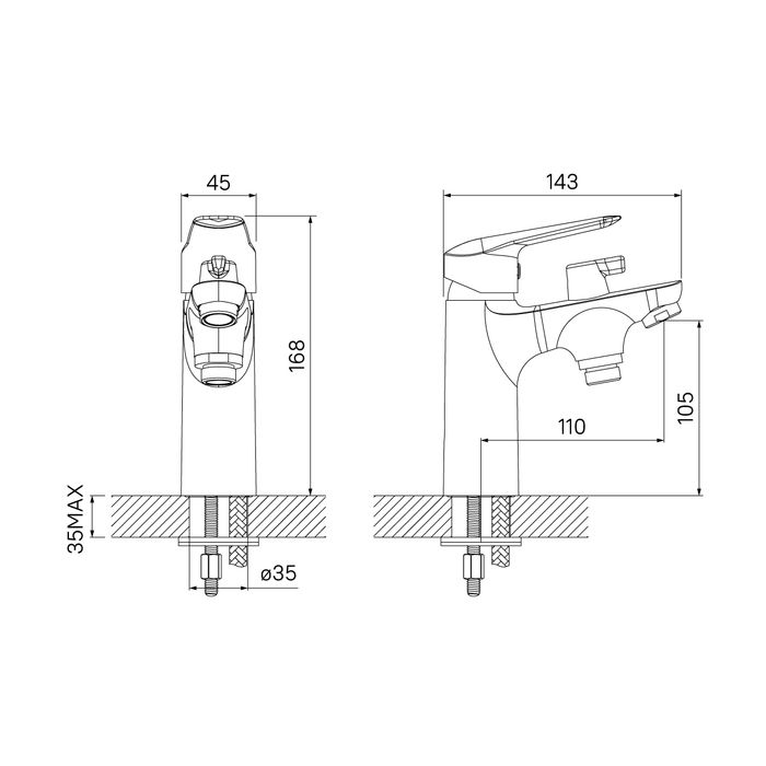 Смеситель для ванны IDDIS Torr (TORSB10i07), артикул TORSB10i07