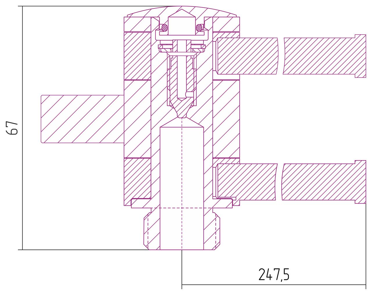 Полотенцедержатель 360 для ДР "СУНЕРЖА" / L 250х2 (Состаренная бронза)