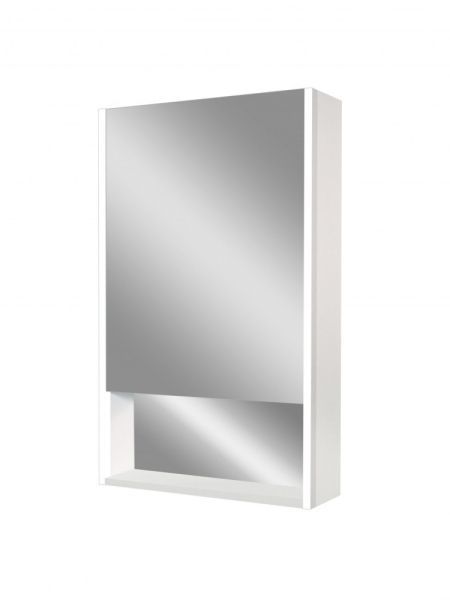 Зеркало-шкаф с подсветкой и полкой ART&MAX Foggia AM-Fog-600-800-1D-L-DS-F-White