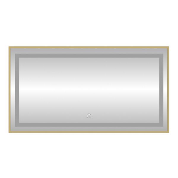 Зеркало с подсветкой LED Fixsen FX-2120G прямоугольное 120х80 см, золотой сатин