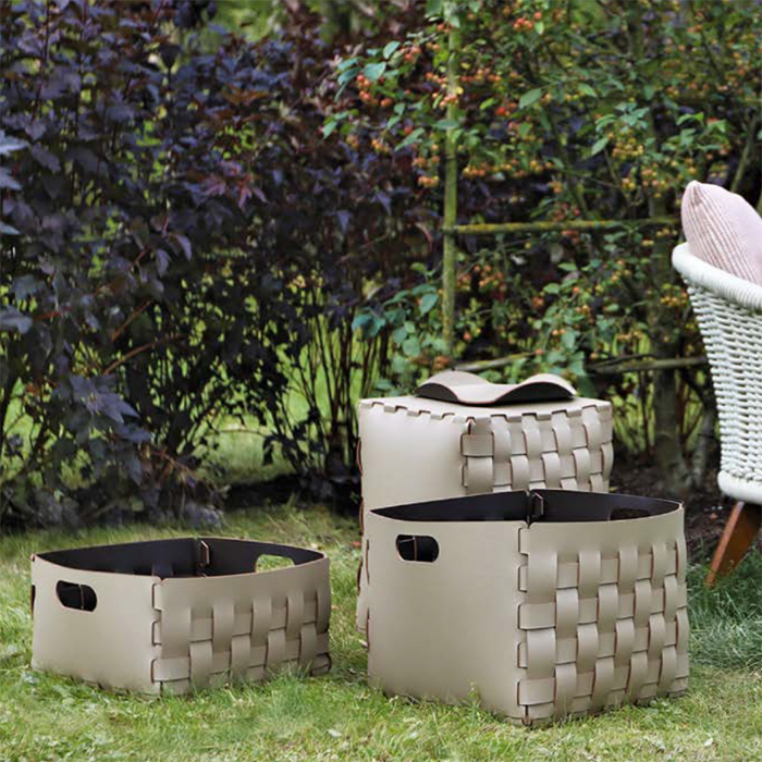 ADJ Корзинка Bottega, 35x35xH20 см., цвет: белый/панна котта