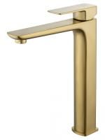 Смеситель для раковины высокий WONZON & WOGHAND EDGE, Брашированное золото (WW-88239003-BG)