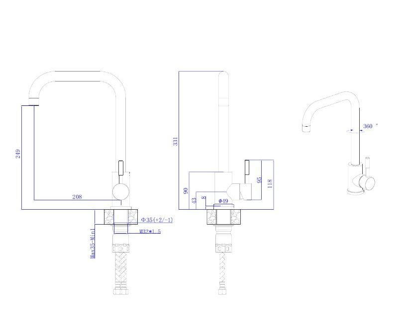 Смеситель для кухонной мойки RUSH Melos (SUS1101-23), артикул SUS1101-23