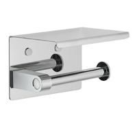 Держатель SIMPLE LINE туалетной бумаги с полочкой для телефона, хром, нержавеющая сталь, Sapho