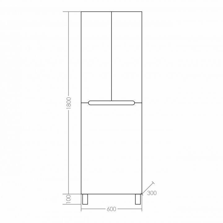 Шкаф-пенал "Лондон 60" б/к напольная