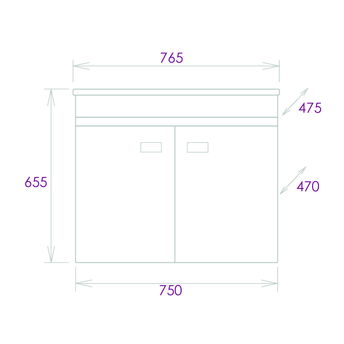 Тумба Onika Марбл 75 подвесная, мрамор/камень бетонный (ум. Оскар 75)