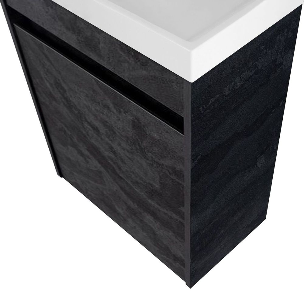 FAMILY-M База под раковину подвесная с одной распашной дверцей, Hard Coal, 400x220x500, Family-M-400-1D-SO-HC, артикул Family-M-400-1D-SO-HC