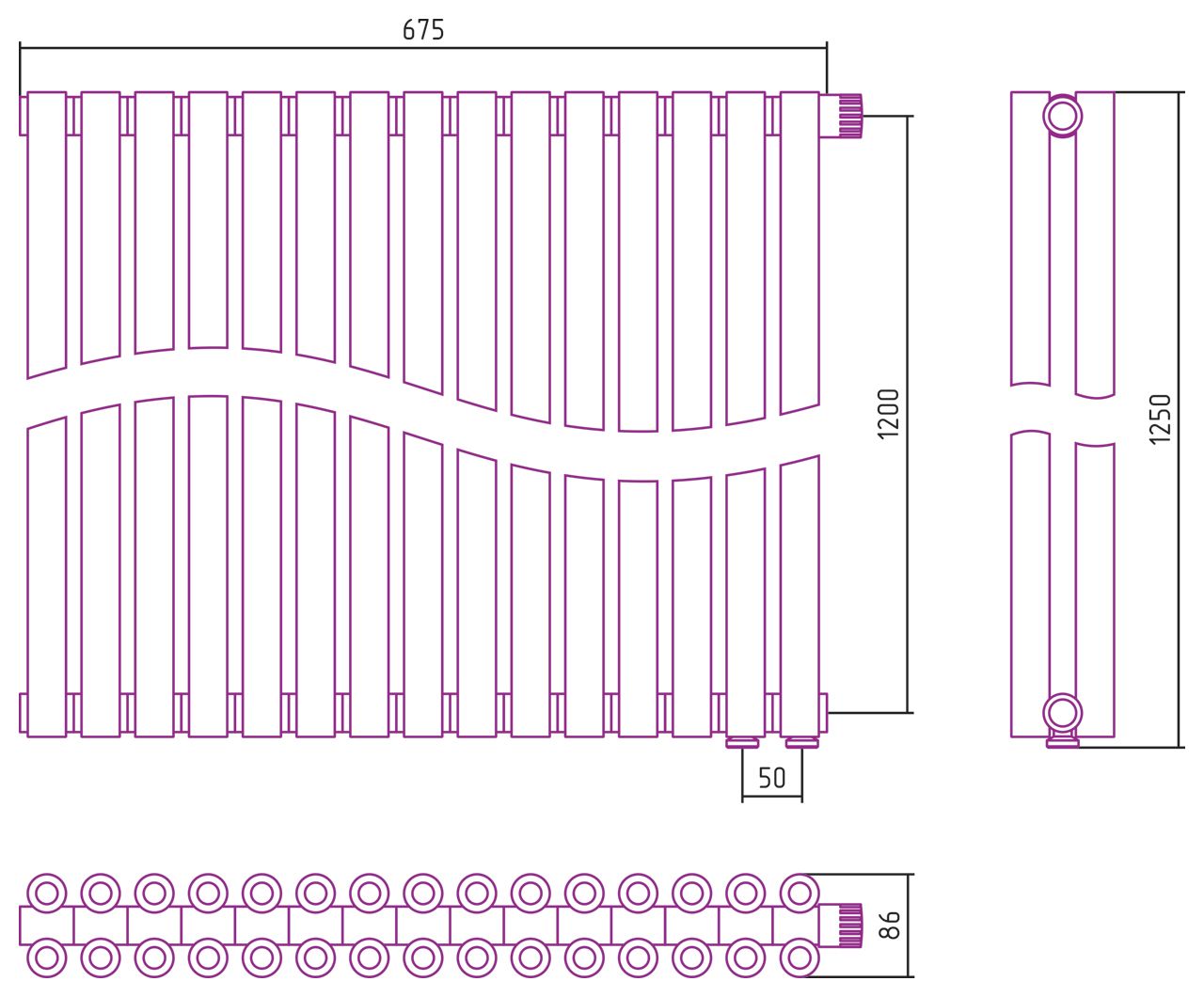Отопительный радиатор ЭСТЕТ-00 н/ж EU50 1200х675 / 15 сек (Белый) Отопительный радиатор ЭСТЕТ-00 н/ж EU50 1200х675 / 15 сек (Белый)