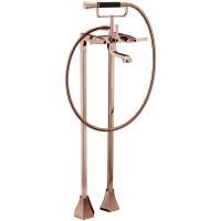 CISAL Cherie Смеситель напольный двухвентильный для ванны с ручной лейкой, держателем и шлангом 150 см, цвет золото розовое
