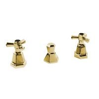 Stella Eccelsa Смеситель для биде на 3 отверстия 3600, без излива, с донным клапаном, цвет: золото 24К