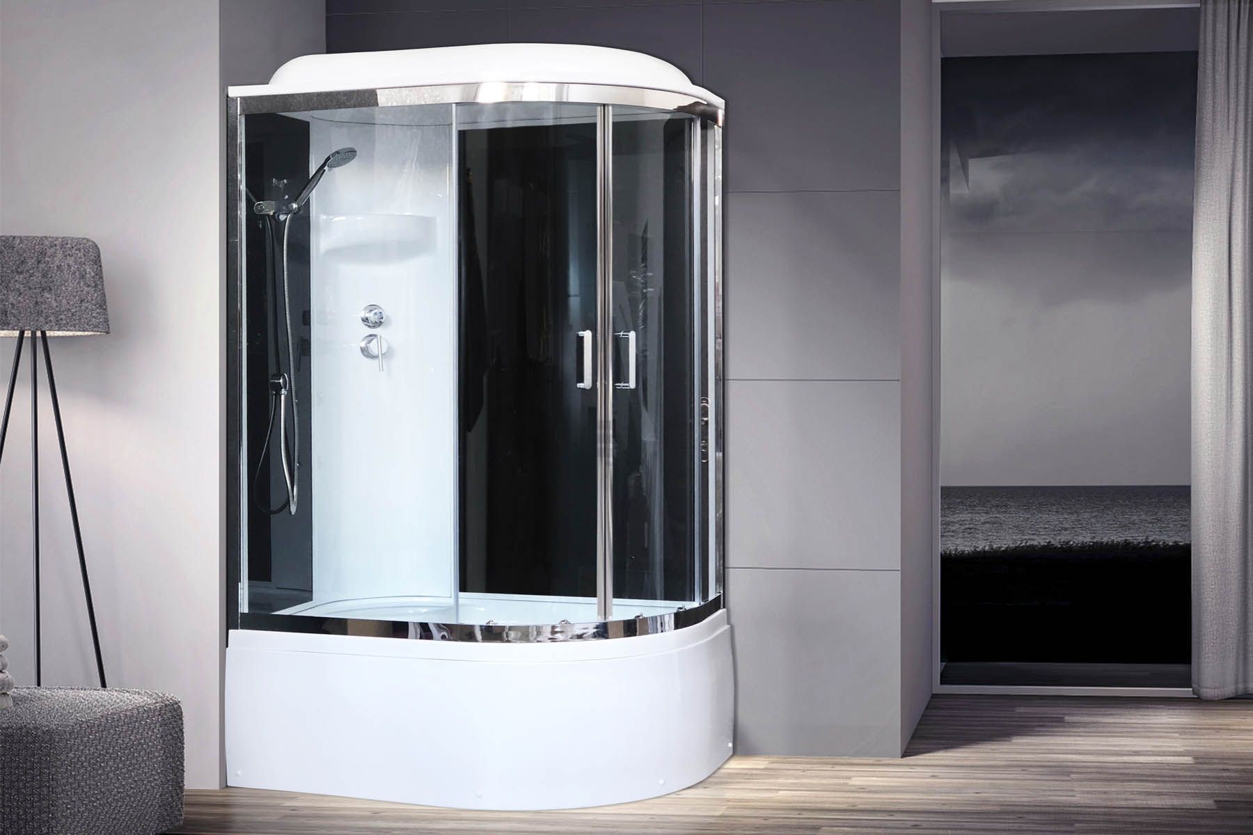 Душевая кабина Royal Bath RB 8120BK6-BT-CH (черное/прозрачное) левая Душевая кабина Royal Bath RB 8120BK6-BT-CH (черное/прозрачное) левая
