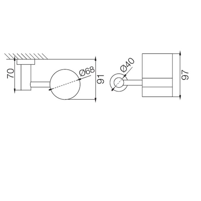 Fima Carlo Frattini Rotola Стакан стеклянный с держателем, подвесной, цвет: чёрный матовый