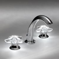 THG OCEANIA Смеситель для раковины на 3 отверстия, ручки с подсветкой, с донным клапаном, цвет хром THG OCEANIA Смеситель для раковины на 3 отверстия, ручки с подсветкой, с донным клапаном, цвет хром