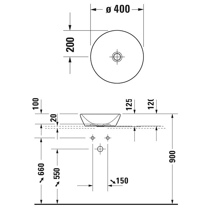 Раковина, Duravit, D-Neo, ширина, мм-400, глубина, мм-400, высота, мм-120, тип установки-накладной, отверстия для смесителя-отсутствуют, материал-керамика, крепления в комплекте, цвет-антрацит матовый, артикул 2371401370