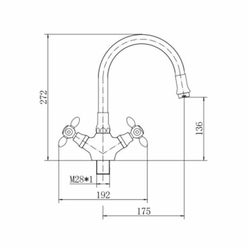 Смеситель для кухни с гибким изливом FASHUN A4419-B7266, хром/белый