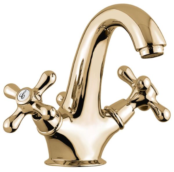 Emmevi Deco Classic, двухвентильный смеситель для раковины (излив 14,5 см), с донным клапаном, цвет бронза