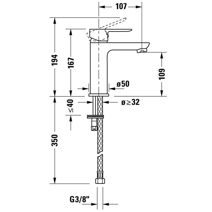 Duravit A.1 Смеситель для раковины на 1 отв., цвет: хром