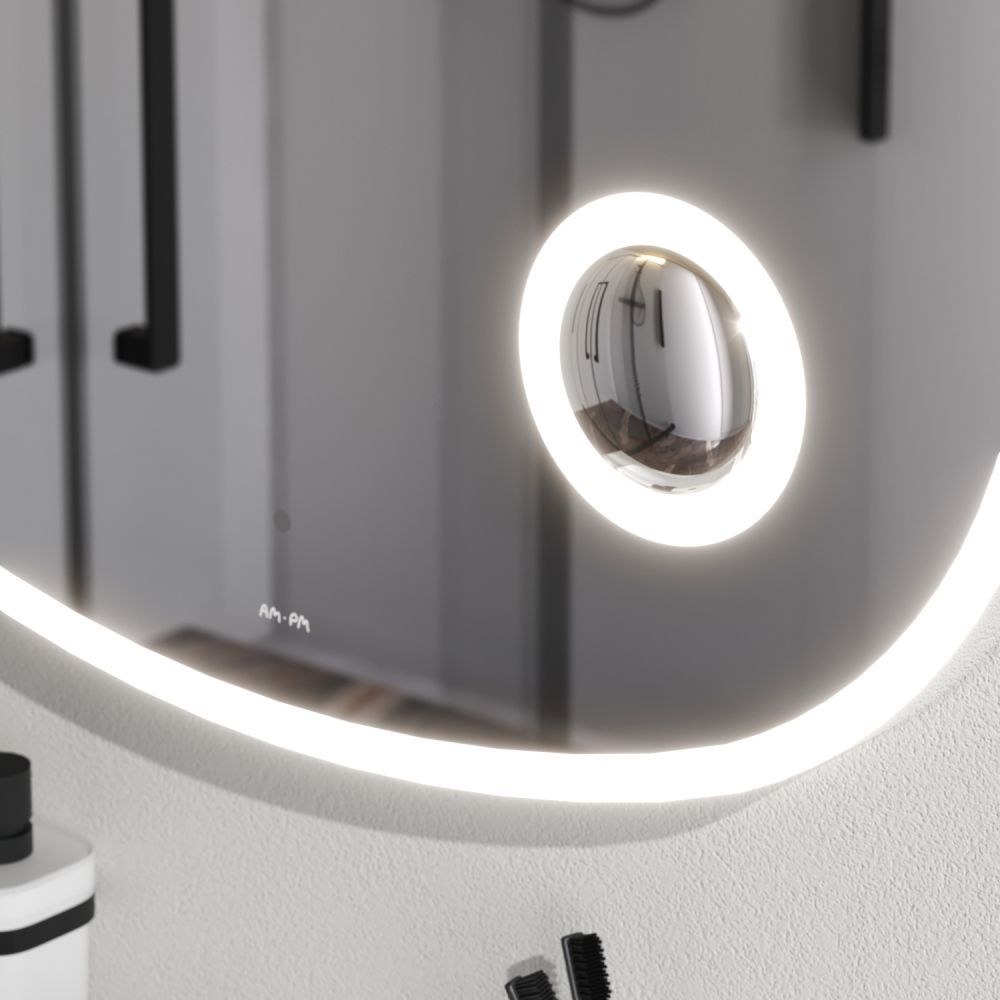 M8FMOX0803SA Func, Зеркало настенное с контурной LED-подсветкой, ИК сенсором и косметическим зеркало M8FMOX0803SA Func, Зеркало настенное с контурной LED-подсветкой, ИК сенсором и косметическим зеркало