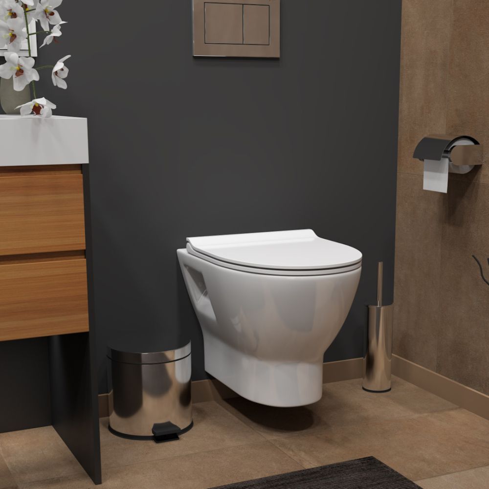 Унитаз подвесной Maretti Ritta безободковый с микролифтом, RI10PBM53-844, белый, артикул RI10PBM53-844