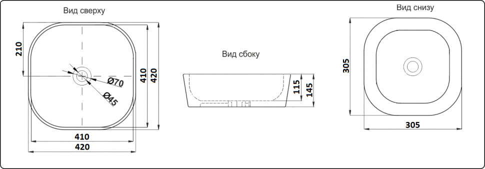 Умывальник CeramaLux D1301H004 Умывальник CeramaLux D1301H004