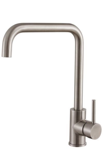 AQG INOX LITE, смеситель для кухни с загнутым поворотным изливом цвет, нержавеющая сталь