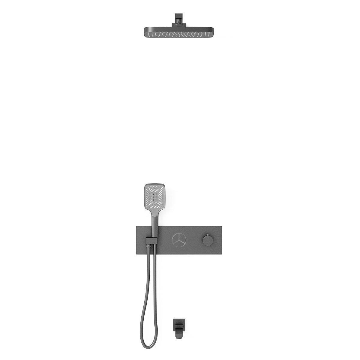 Душевой комплект VSFW-432T1GM встраиваемый, термостатический, 3 режима, вороненая сталь