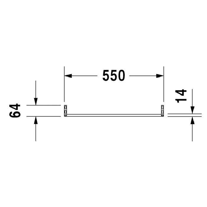 Duravit Vero Полотенцедержатель, труба с квадратным сечением, 14 мм, хром, для умывальника # 045460
