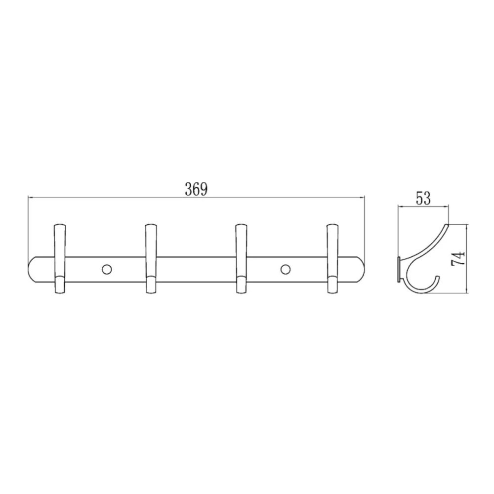 Планка с крючками Savol S-004254, хром, артикул S-004254