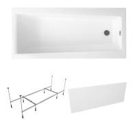 Комплект 3 в 1 Lavinia Boho Rock S2-37070050, акриловая ванна 150x75 см, усиленный металлический каркас с монтажным набором, лицевой экран