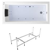 Гидромассажный комплект 4 в 1 Lavinia Boho Element 36266H00, акриловая ванна 170x80 см, каркас с монтажным набором, подголовник, гидромассаж