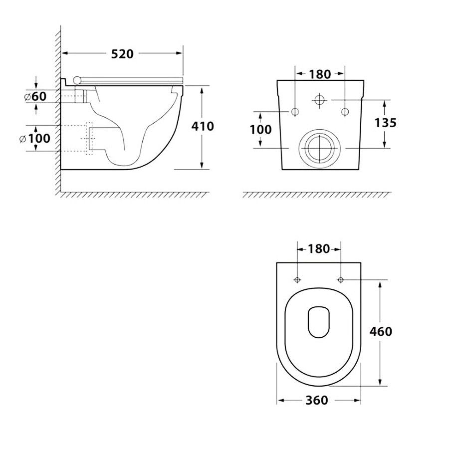 Унитаз подвесной Maretti Anna безободковый с микролифтом, AN10PBM45-844, белый, артикул AN10PBM45-844